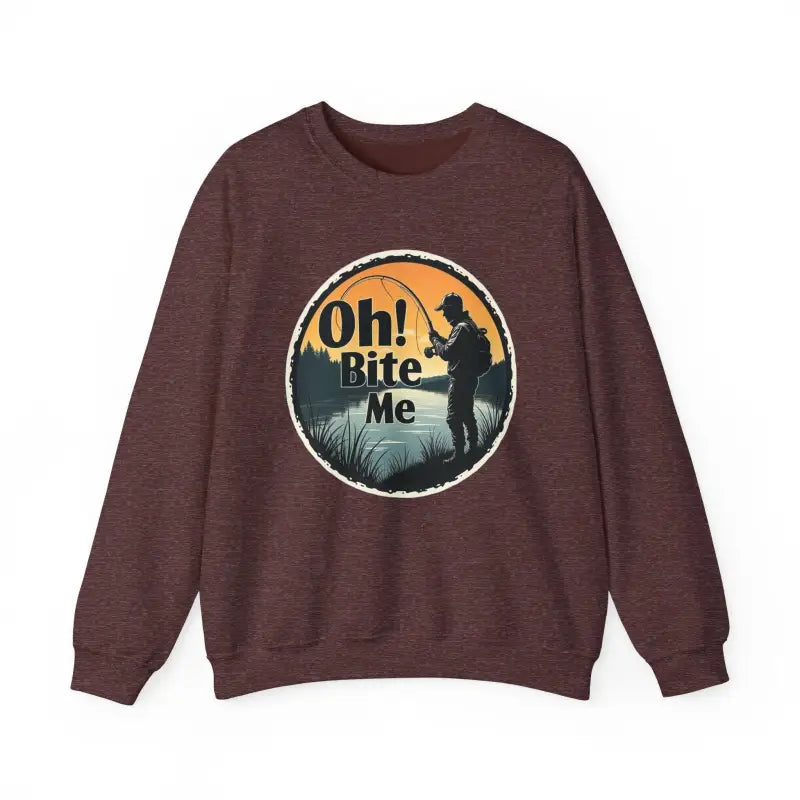 Oh Bite Me Fishing Crewneck Sweatshirt for Comfort and Style - Ocean State Styles