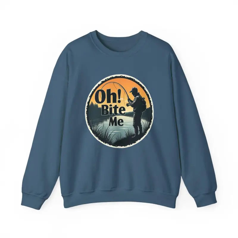 Oh Bite Me Fishing Crewneck Sweatshirt for Comfort and Style - Ocean State Styles