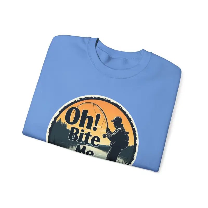 Oh Bite Me Fishing Crewneck Sweatshirt for Comfort and Style - Ocean State Styles