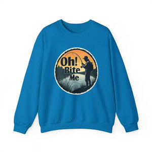 Oh Bite Me Fishing Crewneck Sweatshirt for Comfort and Style - Ocean State Styles
