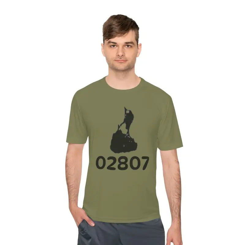 Olive Green Teal And Beige Unisex Moisture Wicking T Shirts - Ocean State Styles