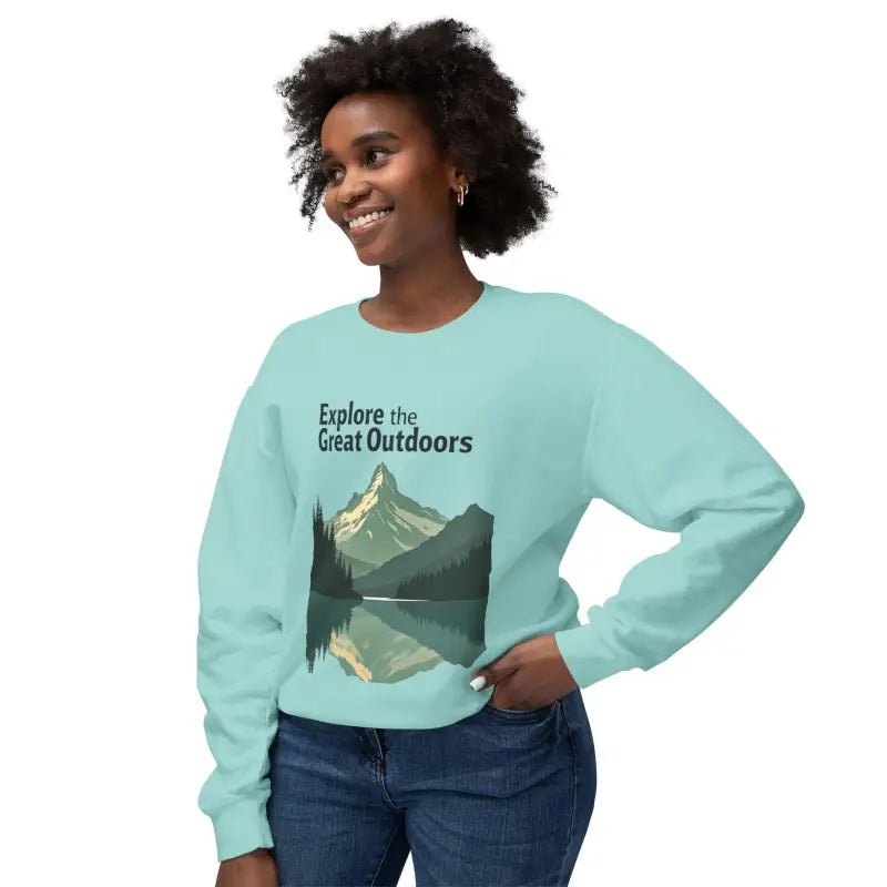 Outdoor Reflections Mountain Graphic Crewneck Sweatshirt for Adventurers - Ocean State Styles