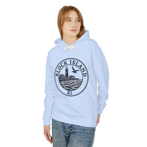 Pastel Block Island RI Graphic Hooded Sweatshirt - Ocean State Styles