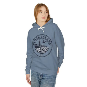 Pastel Block Island RI Graphic Hooded Sweatshirt - Ocean State Styles