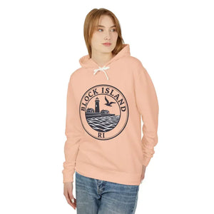Pastel Block Island RI Graphic Hooded Sweatshirt - Ocean State Styles