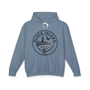 Pastel Block Island RI Graphic Hooded Sweatshirt - Ocean State Styles