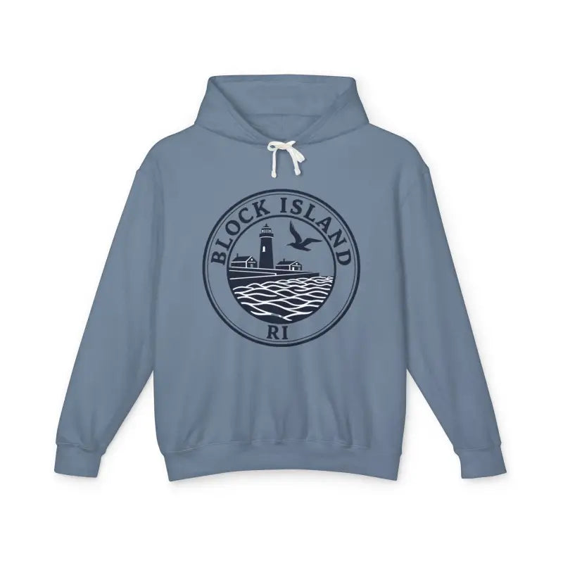 Pastel Block Island RI Graphic Hooded Sweatshirt - Ocean State Styles