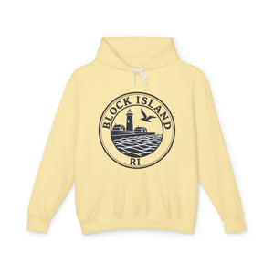 Pastel Block Island RI Graphic Hooded Sweatshirt - Ocean State Styles