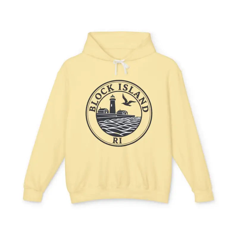 Pastel Block Island RI Graphic Hooded Sweatshirt - Ocean State Styles