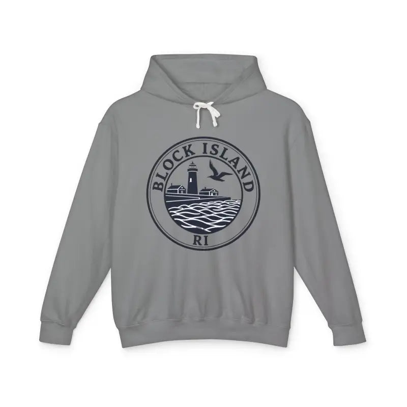 Pastel Block Island RI Graphic Hooded Sweatshirt - Ocean State Styles