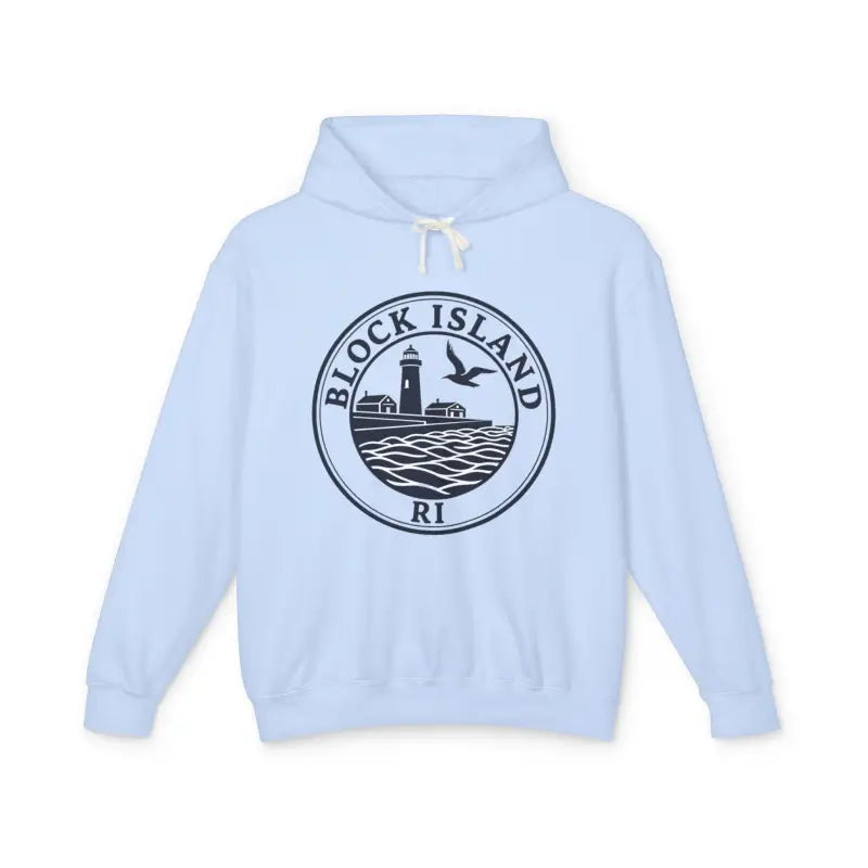 Pastel Block Island RI Graphic Hooded Sweatshirt - Ocean State Styles