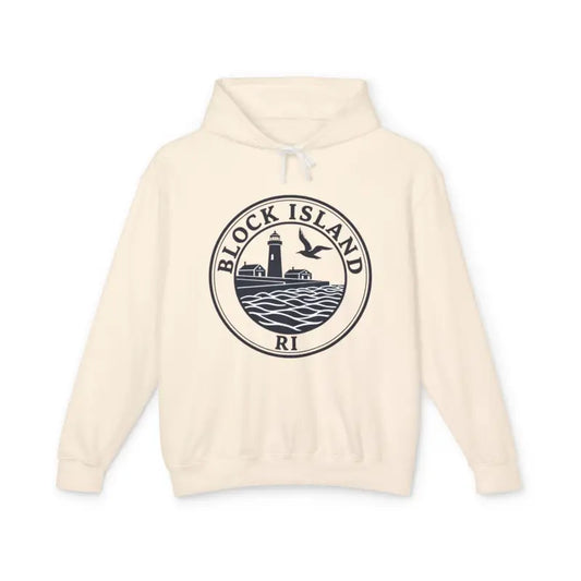 Pastel Block Island RI Graphic Hooded Sweatshirt - Ocean State Styles