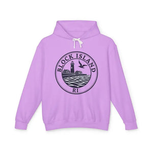 Pastel Block Island RI Graphic Hooded Sweatshirt - Ocean State Styles