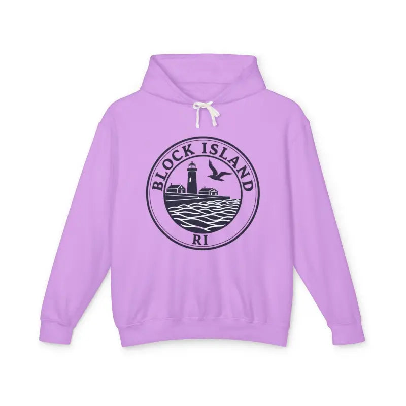 Pastel Block Island RI Graphic Hooded Sweatshirt - Ocean State Styles