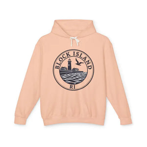 Pastel Block Island RI Graphic Hooded Sweatshirt - Ocean State Styles