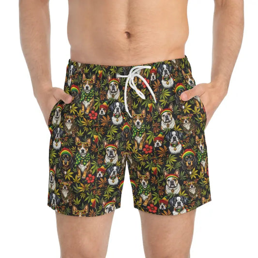 Patterned Boxer Shorts and Colorful Dog Print Swim Trunks for Dog Lovers - Ocean State Styles
