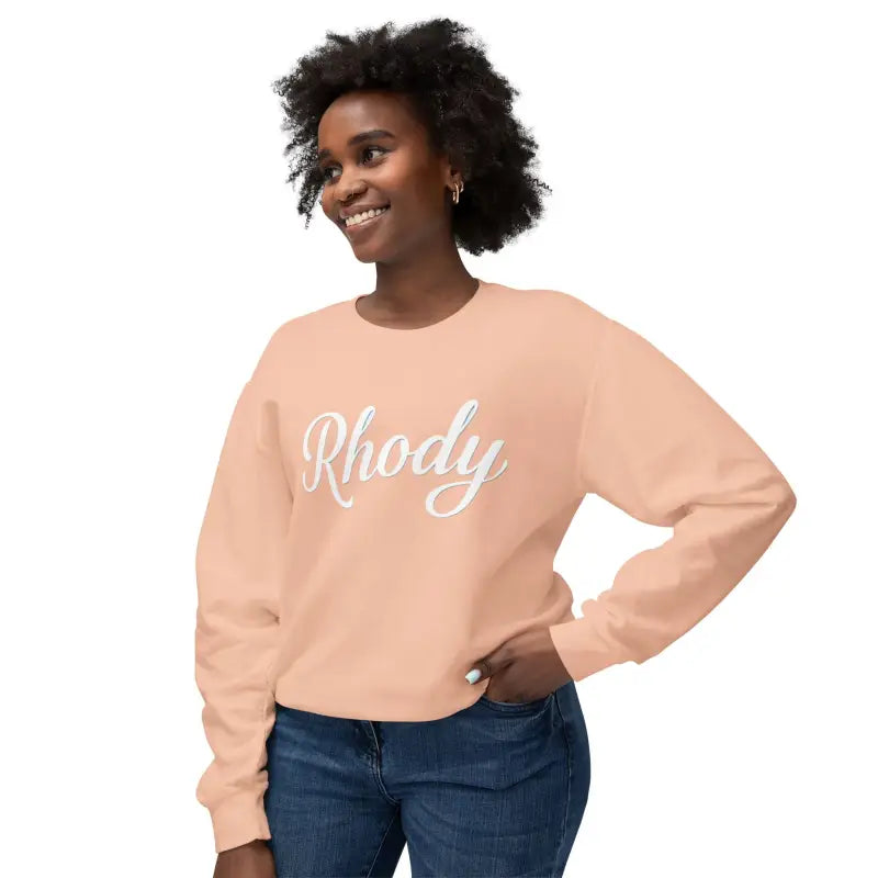 Peach Mint And Lavender Unisex Lightweight Crewneck Sweatshirts With White Script - Ocean State Styles
