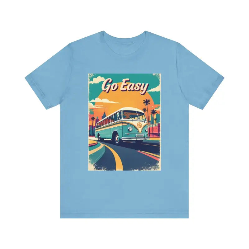 Light blue t-shirt from the Peach Retro Bus Unisex Jersey Tee collection