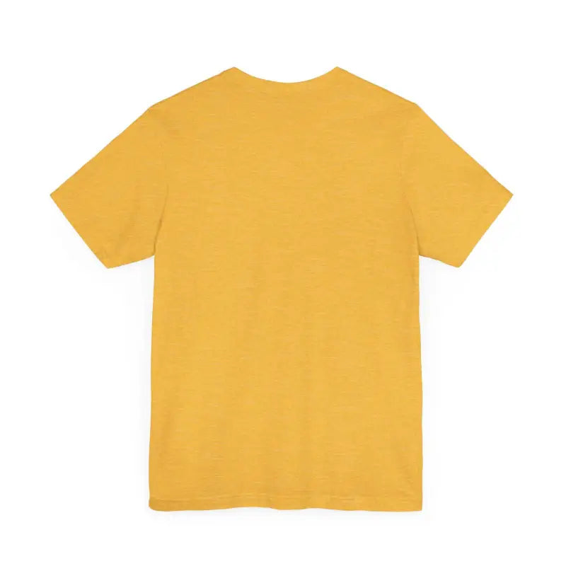Mustard-colored t-shirt from the Peach Retro Bus Unisex Jersey Tee collection