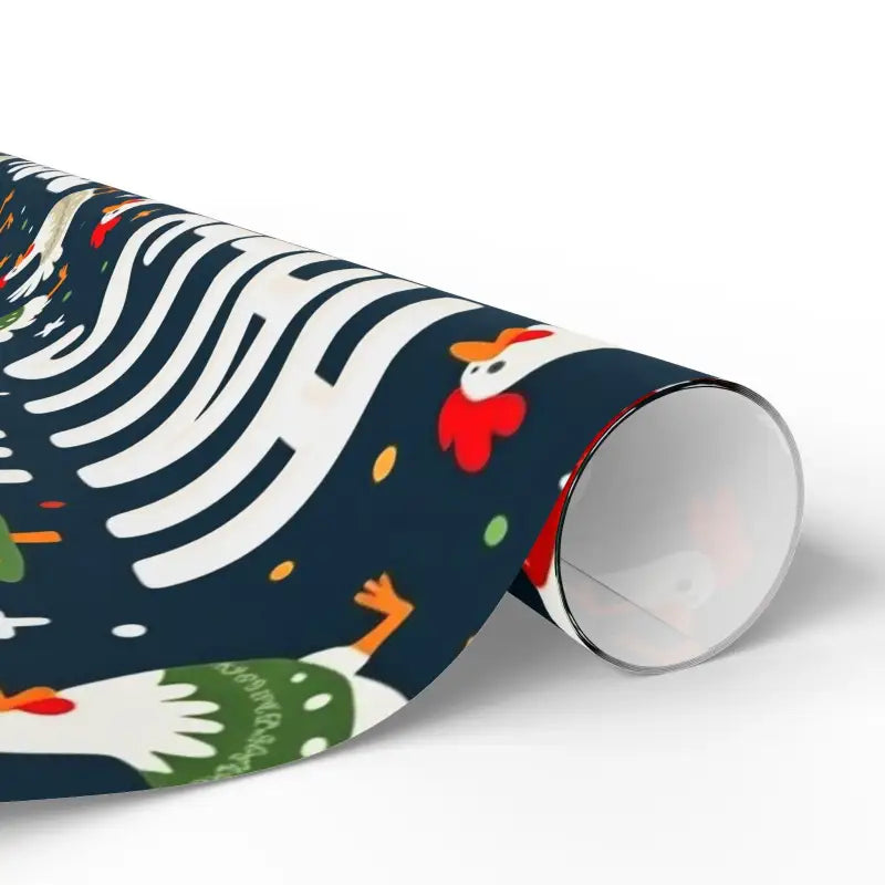 Peck The Halls Christmas Wrapping Paper With Chicken Pattern - Ocean State Styles