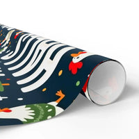 Peck The Halls Christmas Wrapping Paper With Chicken Pattern - Ocean State Styles