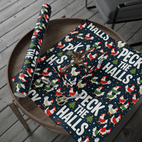 Peck The Halls Christmas Wrapping Paper With Chicken Pattern - Ocean State Styles