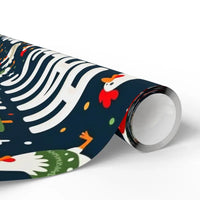 Peck The Halls Christmas Wrapping Paper With Chicken Pattern - Ocean State Styles