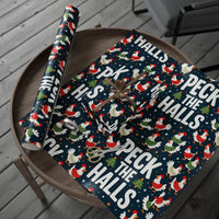 Peck The Halls Christmas Wrapping Paper With Chicken Pattern - Ocean State Styles