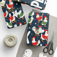 Peck The Halls Christmas Wrapping Paper With Chicken Pattern - Ocean State Styles