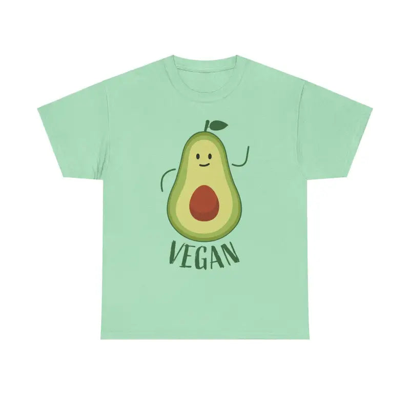 Mint green vegan avocado t-shirt from Pink Avocado Graphic Eco Friendly collection