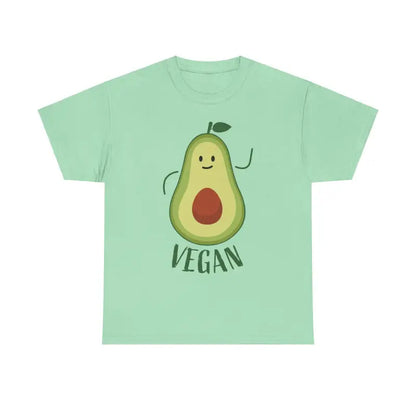 Mint green vegan avocado t-shirt from Pink Avocado Graphic Eco Friendly collection