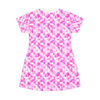 Vibrant Pink Geometric Patterned Dress for Parties and Casual Outings - Ocean State Styles