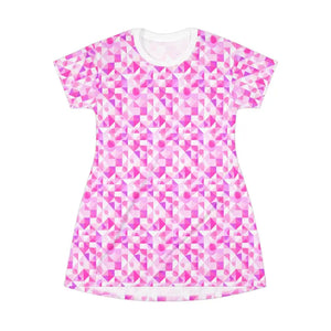 Vibrant Pink Geometric Patterned Dress for Parties and Casual Outings - Ocean State Styles