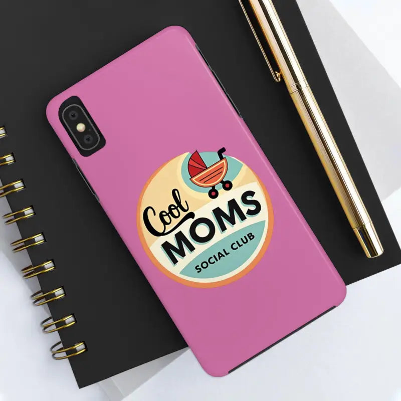 Pink iPhone 16 Tough Phone Case with Cool Moms Design - Ocean State Styles