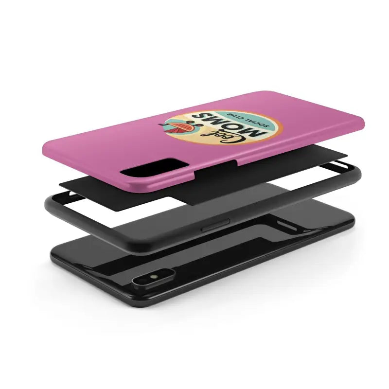 Pink iPhone 16 Tough Phone Case with Cool Moms Design - Ocean State Styles