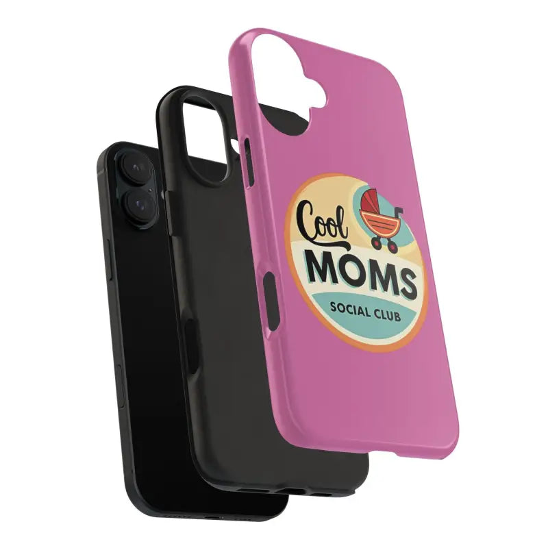 Pink Phone Case with Cool Moms Social Club Design - Ocean State Styles