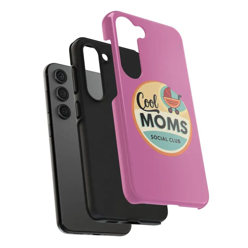 Pink Phone Case featuring Cool Moms Social Club design for stylish parenting
