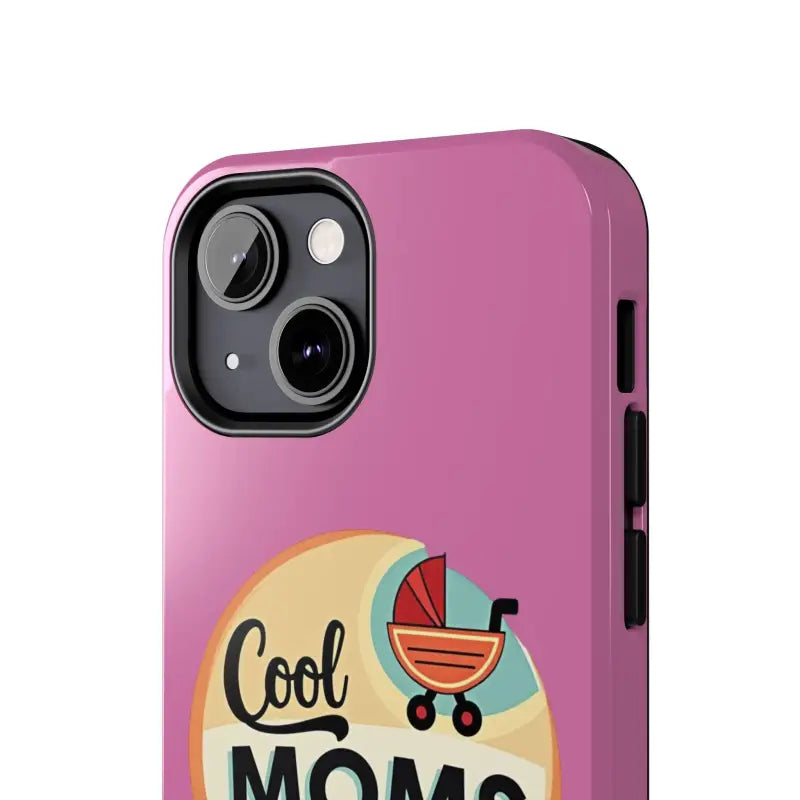 Pink Phone Case with Cool Moms Social Club Design for stylish protection and support