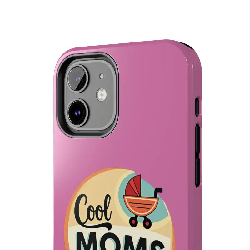 Pink Phone Case with Cool Moms Social Club Design for stylish and trendy protection