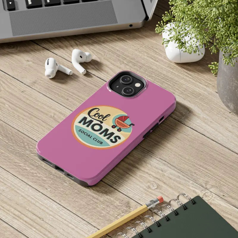 Pink Phone Case with Cool Moms Social Club Design - Ocean State Styles
