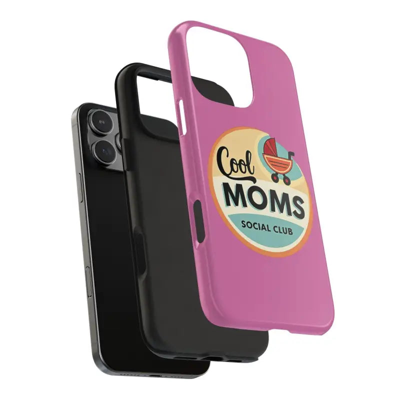 Pink Phone Case with Cool Moms Social Club Design - Ocean State Styles