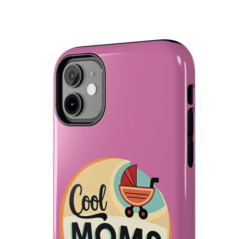 Pink Phone Case with Cool Moms Social Club Design for stylish protection and flair