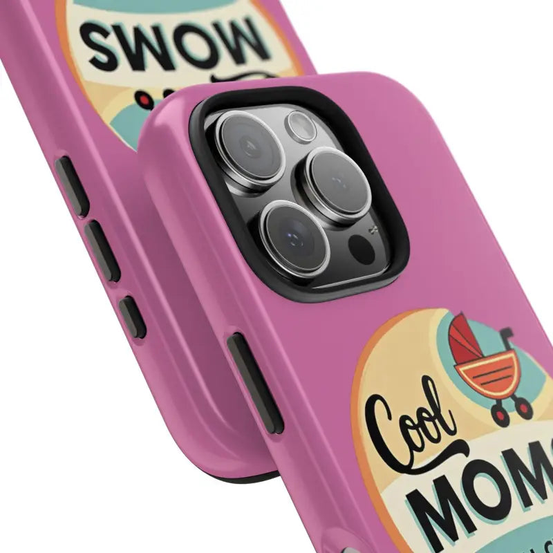 Pink Phone Case with Cool Moms Social Club Design - Ocean State Styles
