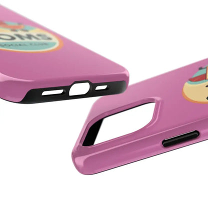 Pink Phone Case with Cool Moms Social Club Design for stylish phone protection