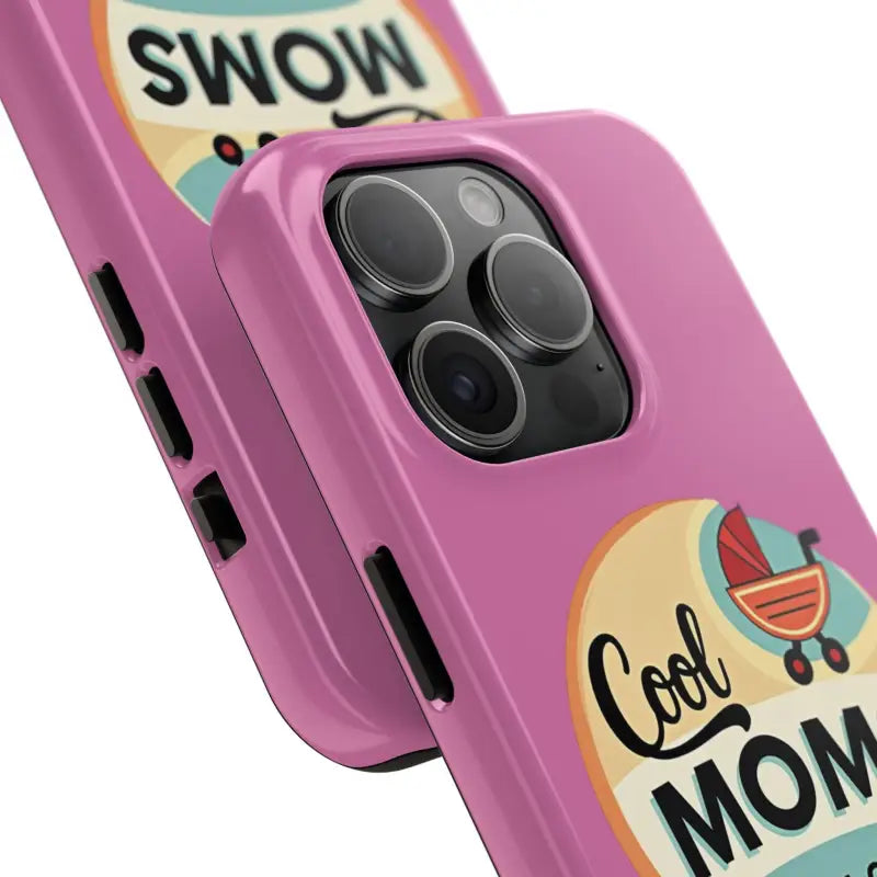 Pink Phone Case with Cool Moms Social Club Design - Ocean State Styles
