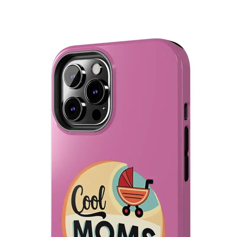 Pink Phone Case with Cool Moms Social Club Design - Ocean State Styles