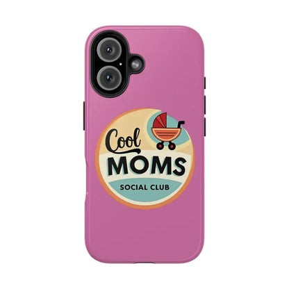 Pink Phone Case with Cool Moms Social Club Design for stylish protection and flair