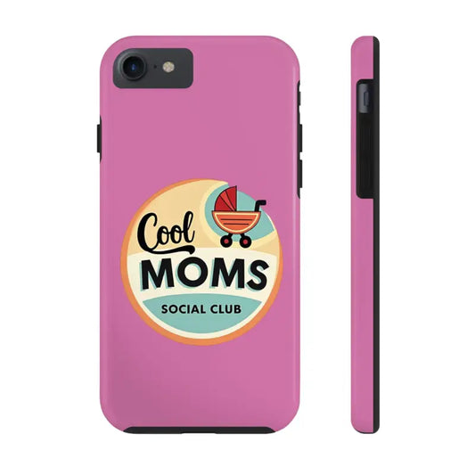 Pink Phone Case with Cool Moms Social Club Design - Ocean State Styles