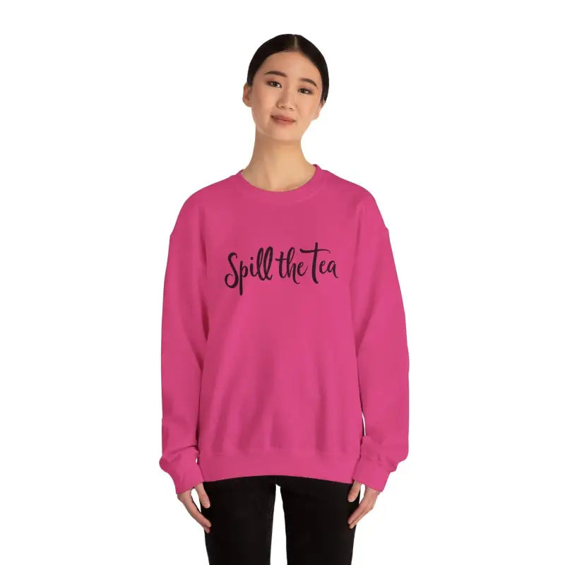 Pink Spill the Tea sweatshirt featured in the Pink Spill The Tea Apparel Collection