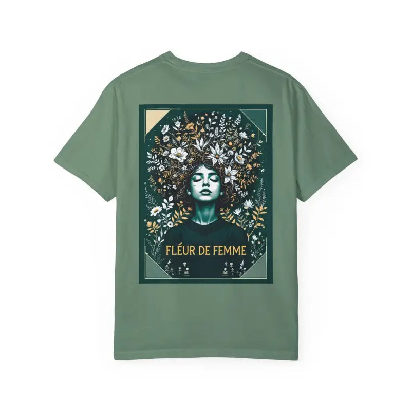 Fleur de Femme Unisex Garment-Dyed T-Shirt Nature-Inspired Floral Design Collection - Ocean State Styles